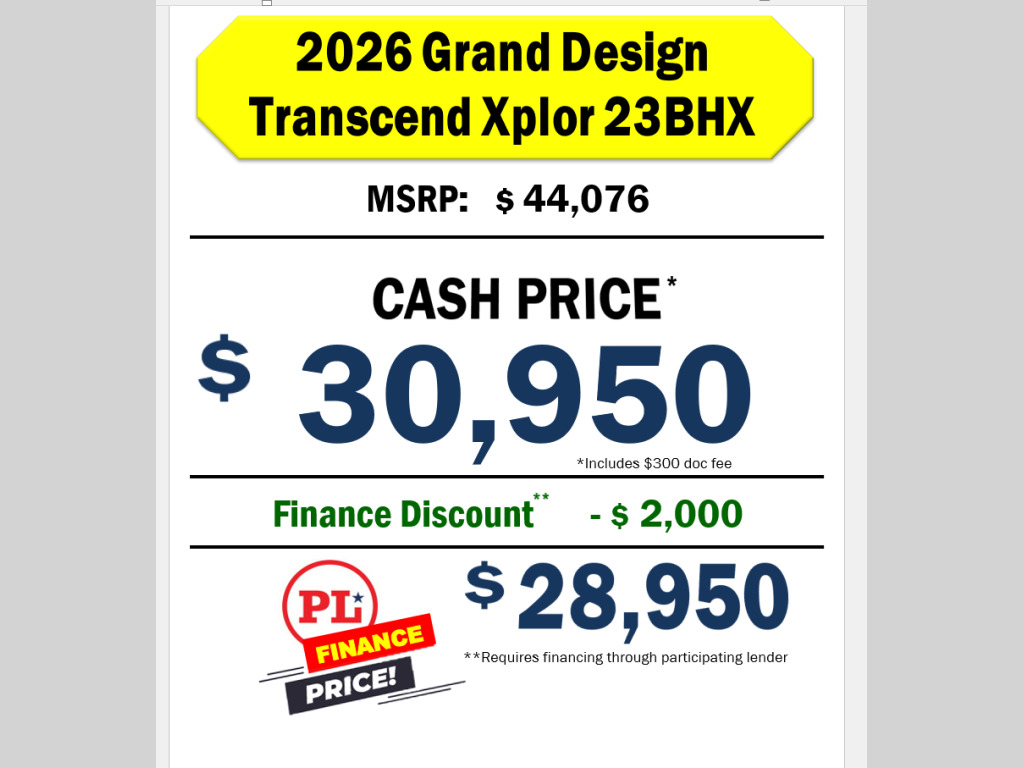 2026 Grand Design Transcend Xplor 23BHX in ramsey MN