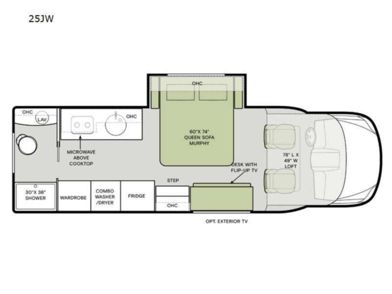 A photo of this 2023 Tiffin Motorhomes Wayfarer 25 JW
