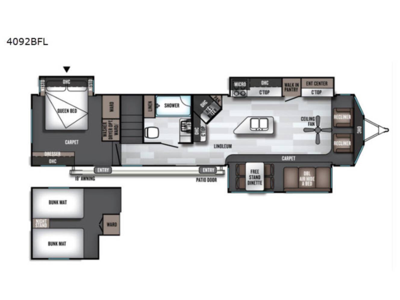 A photo of this 2019 Forest River Rv Salem Villa Series 4092BFL Estate