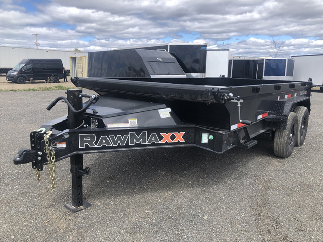 2026 RAWMAXX 7X14 14K Powder Coated Dump Trailer W/Slide-In Ram in Bangor, ME