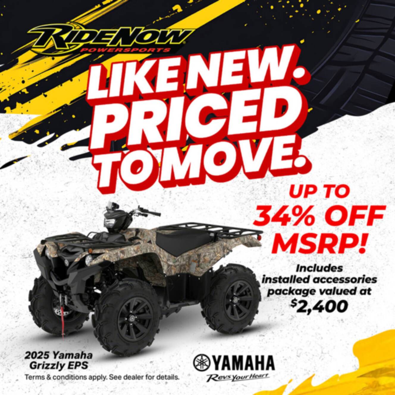 A photo of this 2025 Yamaha Grizzly EPS Camo