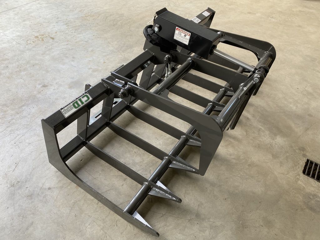 CID 72" Compact Tractor Single Cylinder Root Grapple - Skid in Turner, ME