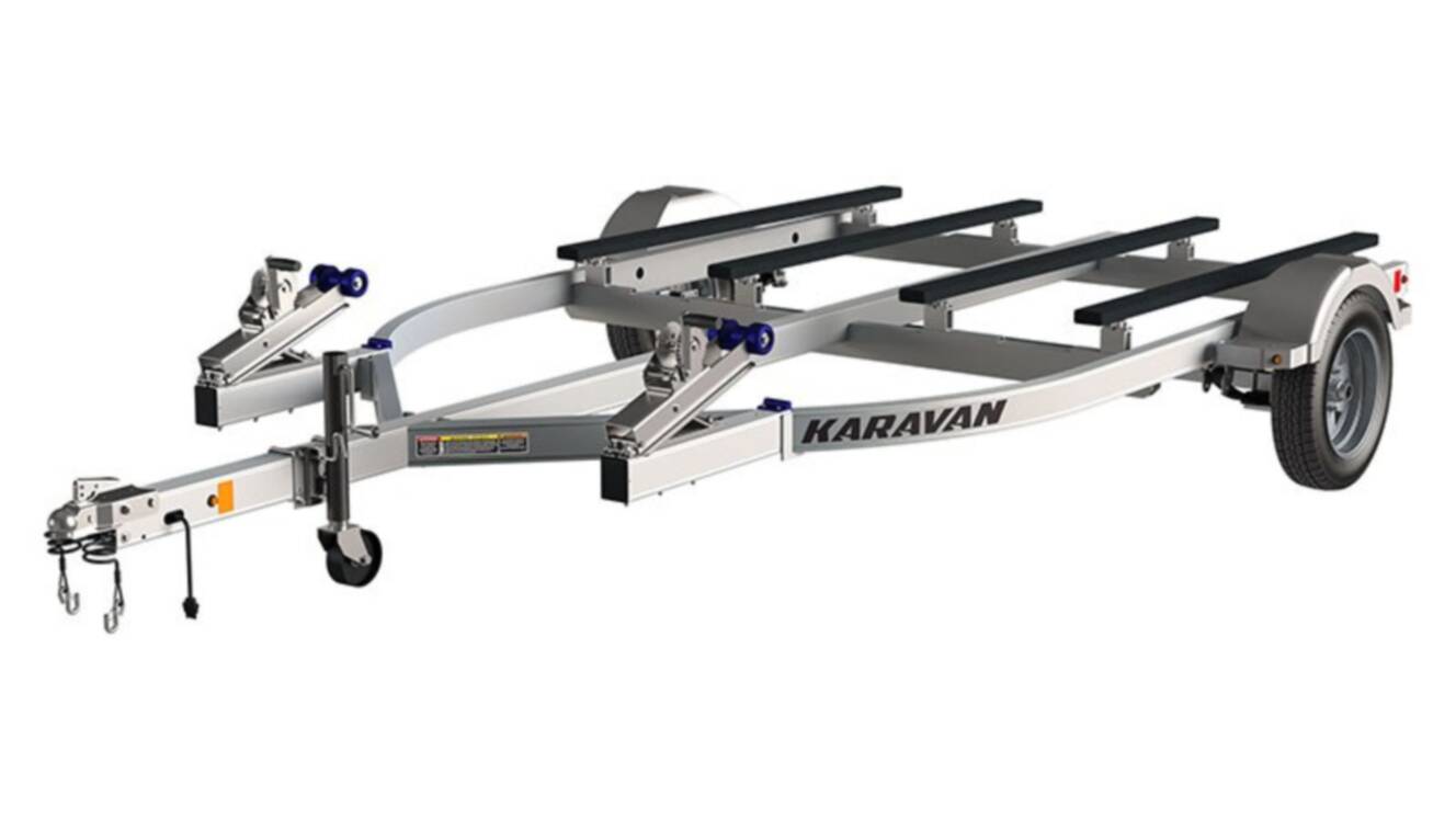 A photo of this 2022 Karavan Trailers Double Watercraft Aluminum with Step Fender