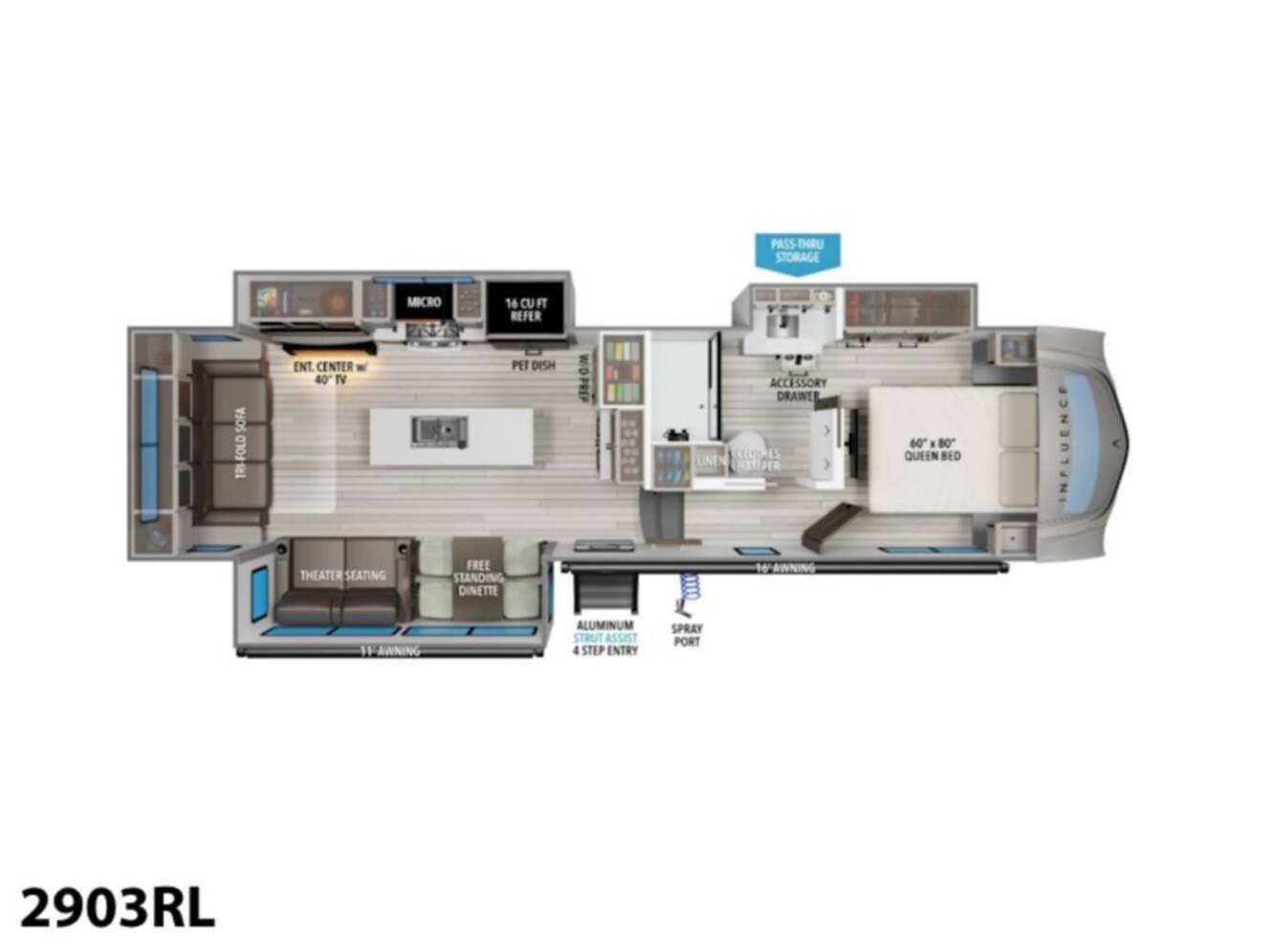 A photo of this 2026 Grand Design Influence 2903RL 2903RL