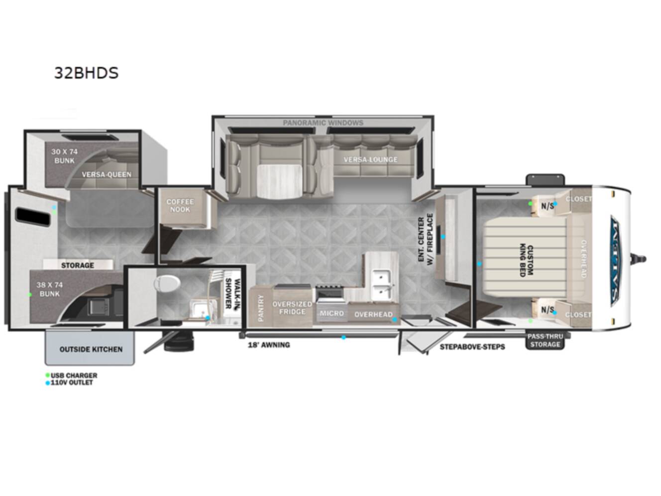 A photo of this 2023 Forest River Rv Salem 32BHDS