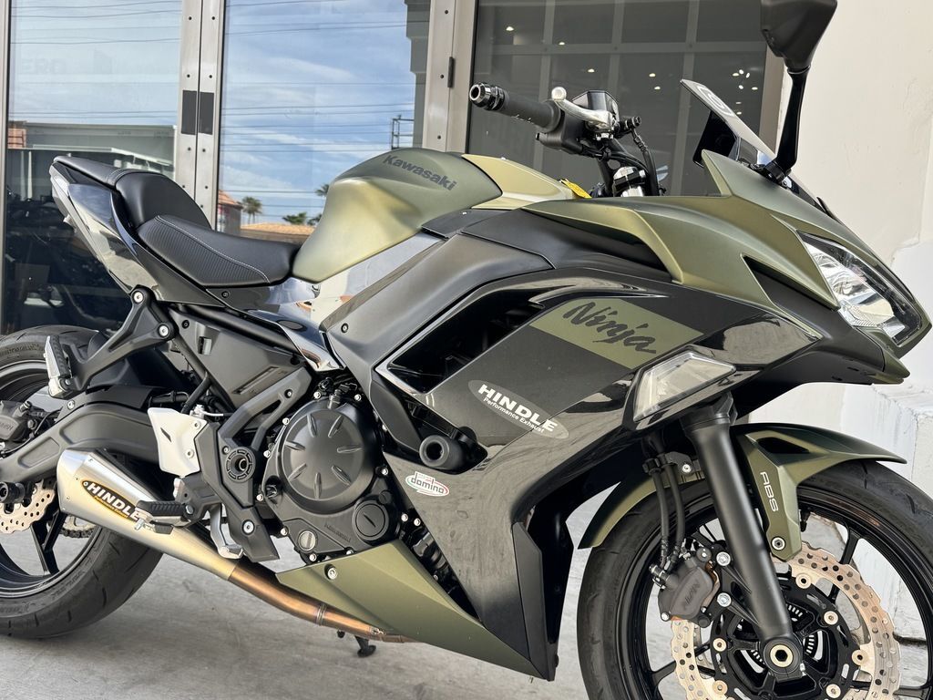2024 Kawasaki Ninja® 650 ABS Metallic Covert Green/Metallic Spark Bl ABS in Las Vegas, NV