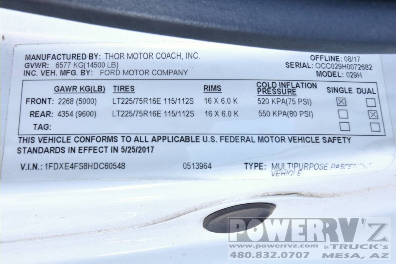 A photo of this 2018 Thor Motor Coach Outlaw 29H
