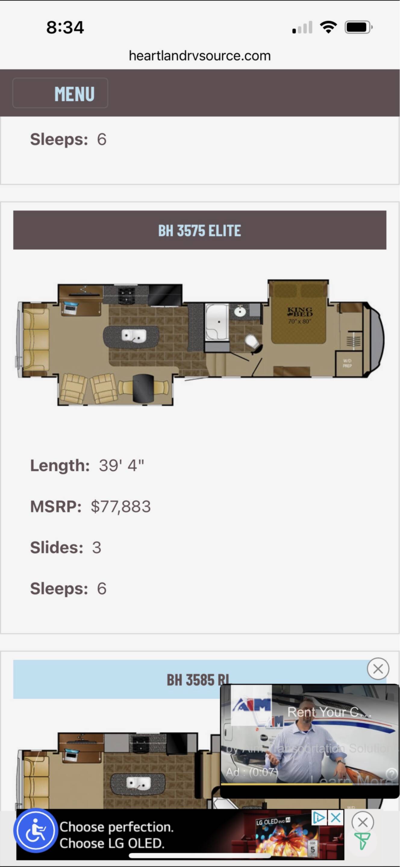 A photo of this 2016 Heartland BIGHORN 300RL