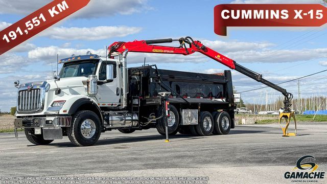 2022 INTERNATIONAL HX620 12 WHEEL TWIN STEER DUMP TRUCK WITH GRAPPLE LOADE in Champlain, NY