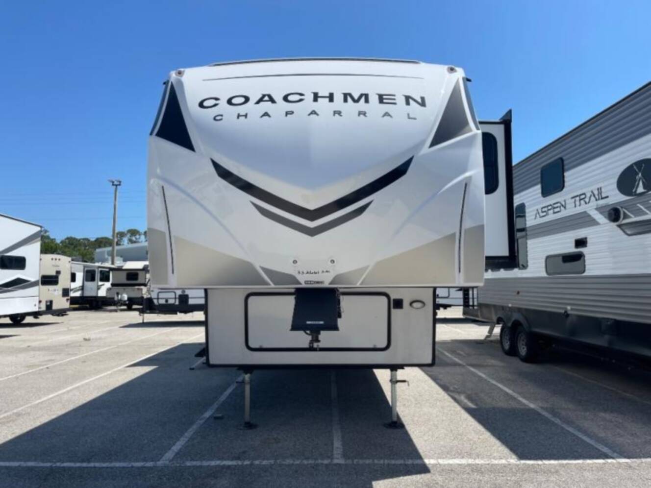A photo of this 2025 Coachmen Chaparral 389DEK