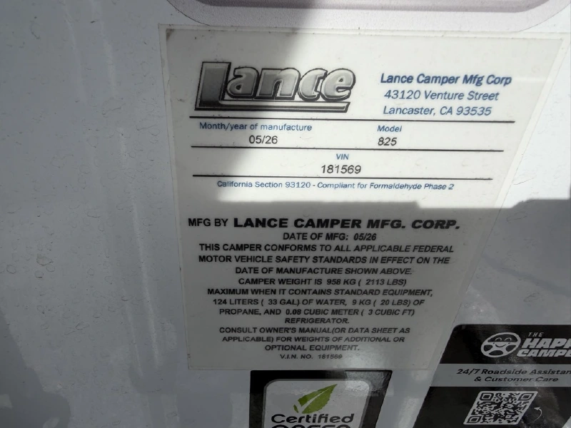 2027 LANCE LANCE 825