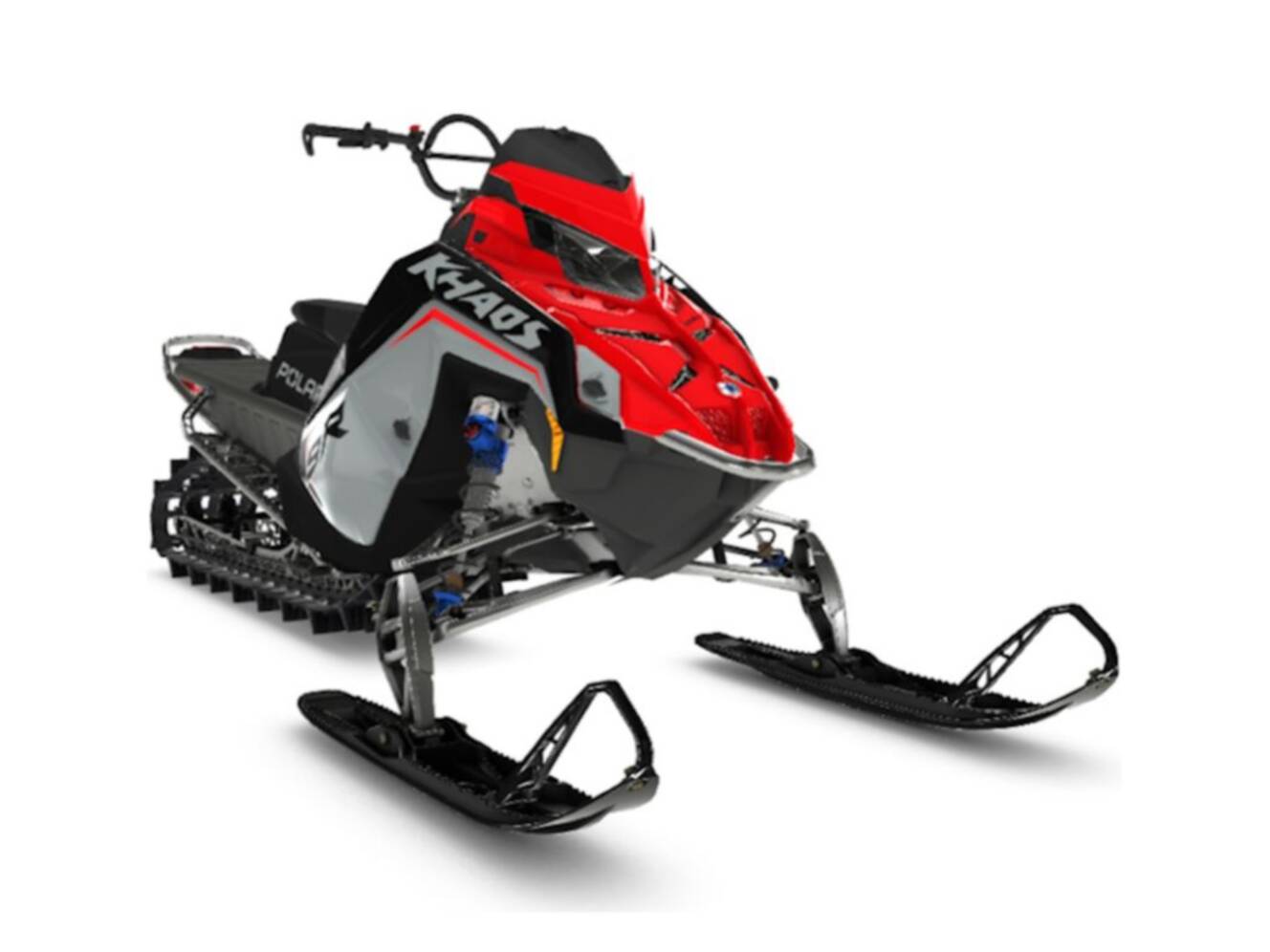 A photo of this 2025 Polaris® 9R RMK KHAOS 155 Storm Gray / Indy Red