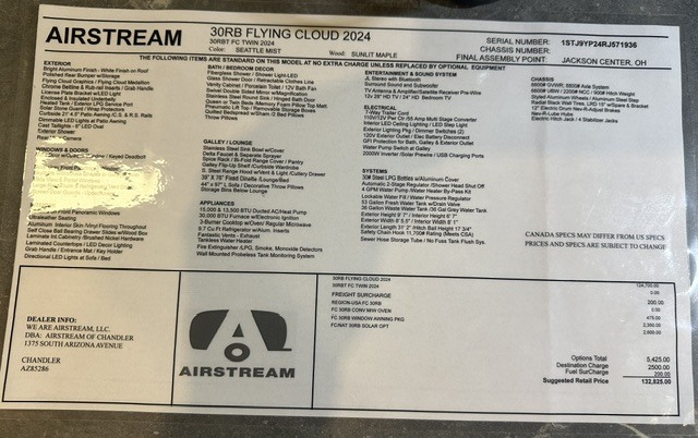 2024 Airstream FLYING CLOUD 30RB TWIN in traverse city MI
