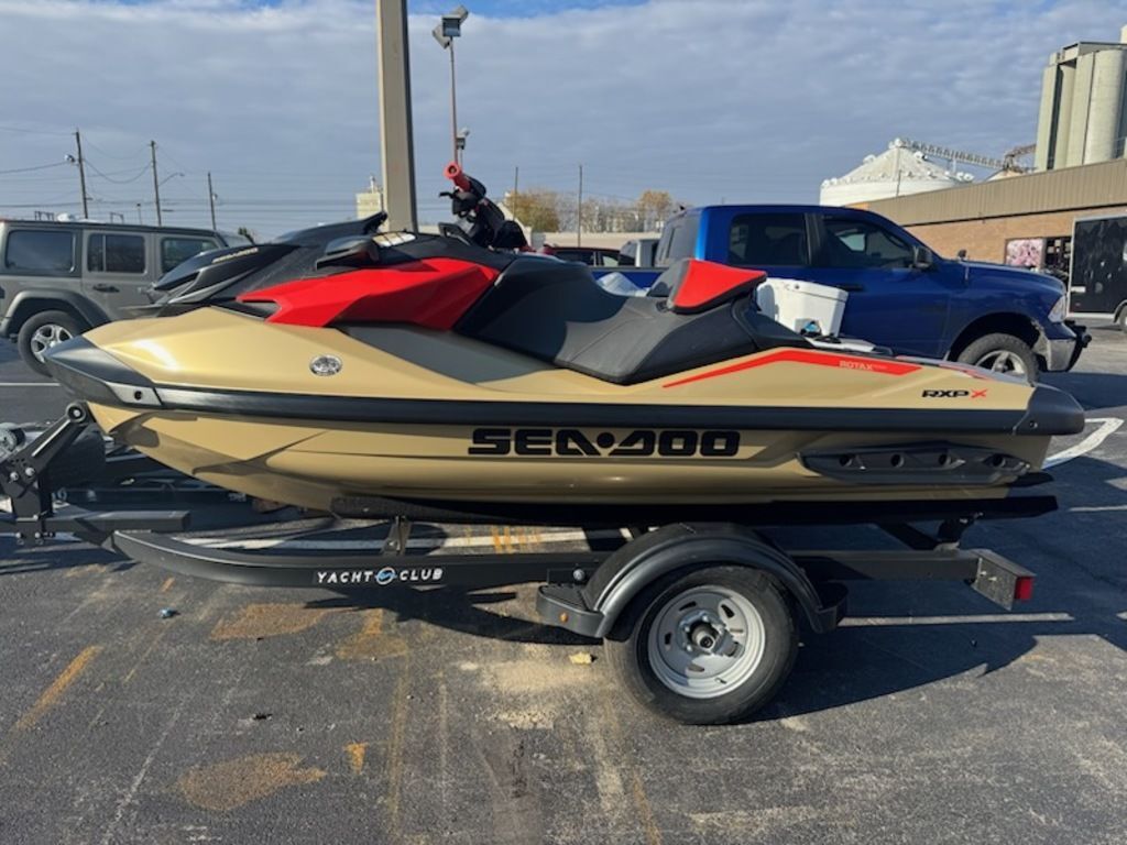 2025 Sea-Doo RXP-X 325 iBR Metallic Tan / Lava Red Premium X 325 in Maumee, OH