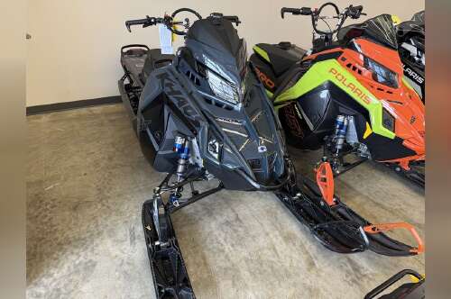 2026 Polaris® Patriot Boost RMK Khaos 155 Gloss Black / Blue Dusk in rochester MN