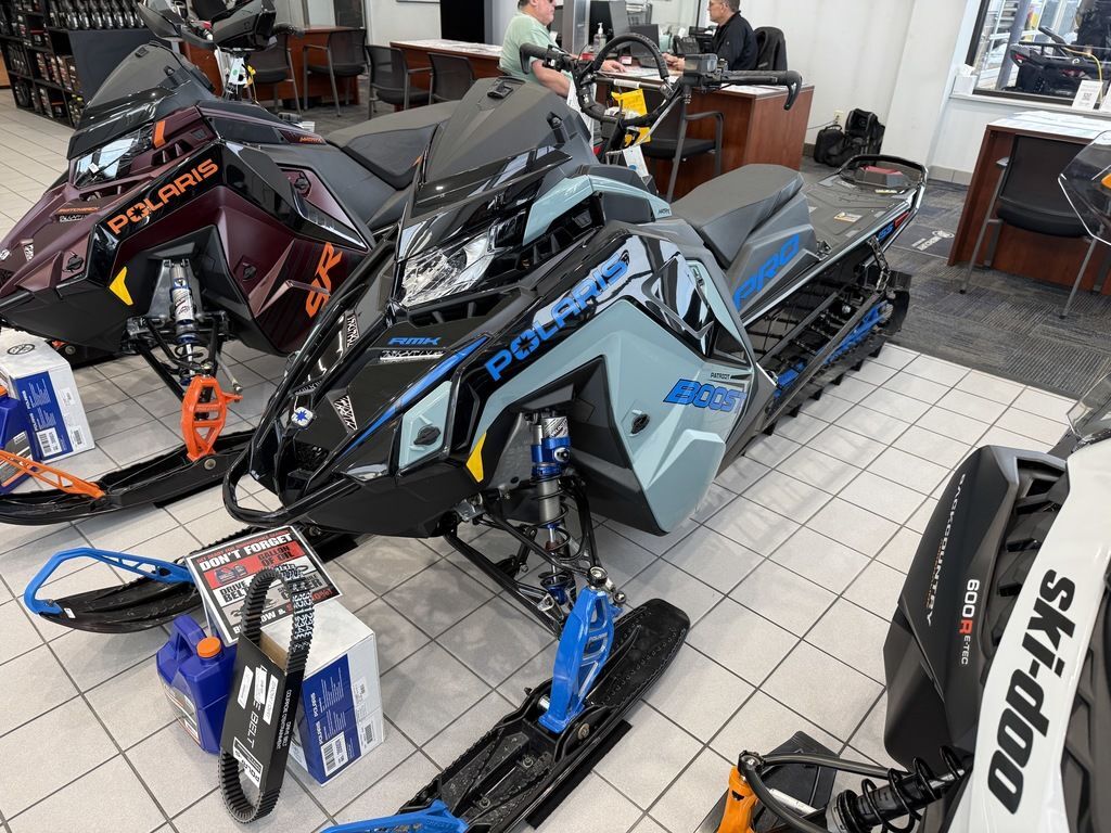 2026 Polaris® Patriot Boost PRO RMK 155 Gloss Black / Blue Dusk in rochester MN