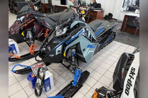 2026 Polaris® Patriot Boost PRO RMK 155 Gloss Black / Blue Dusk in rochester MN