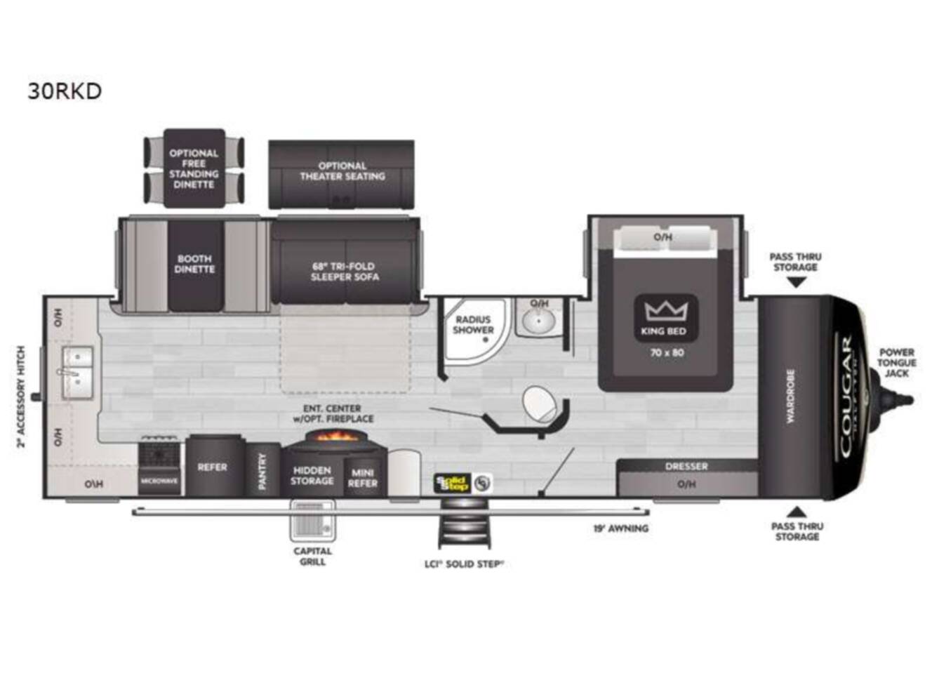 A photo of this 2023 Keystone Rv Cougar Half-Ton 30RKD