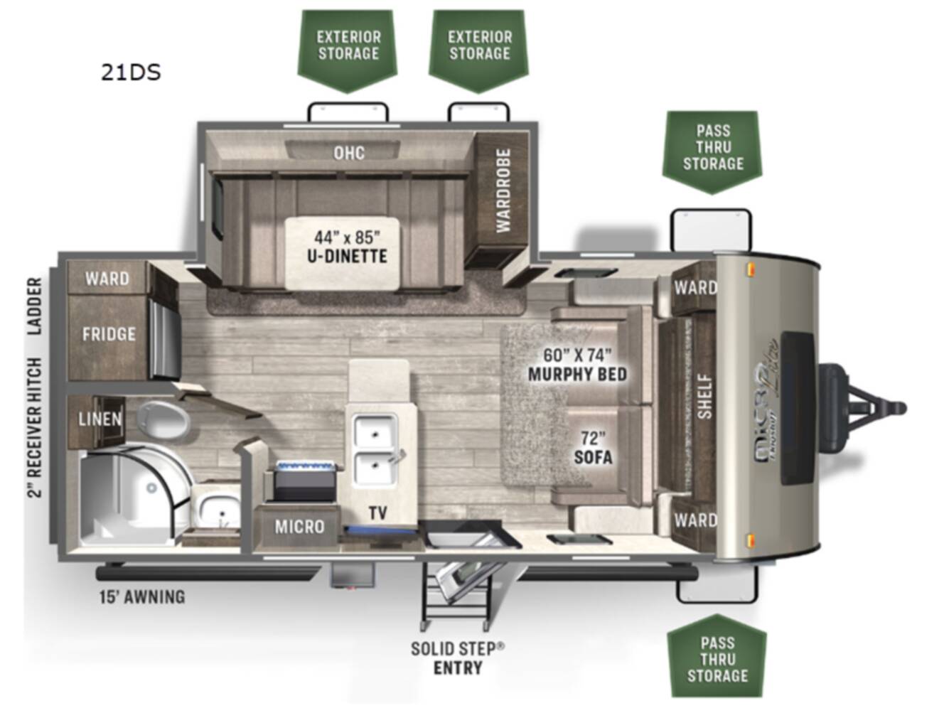 A photo of this 2022 Forest River Rv Flagstaff Micro Lite 21DS