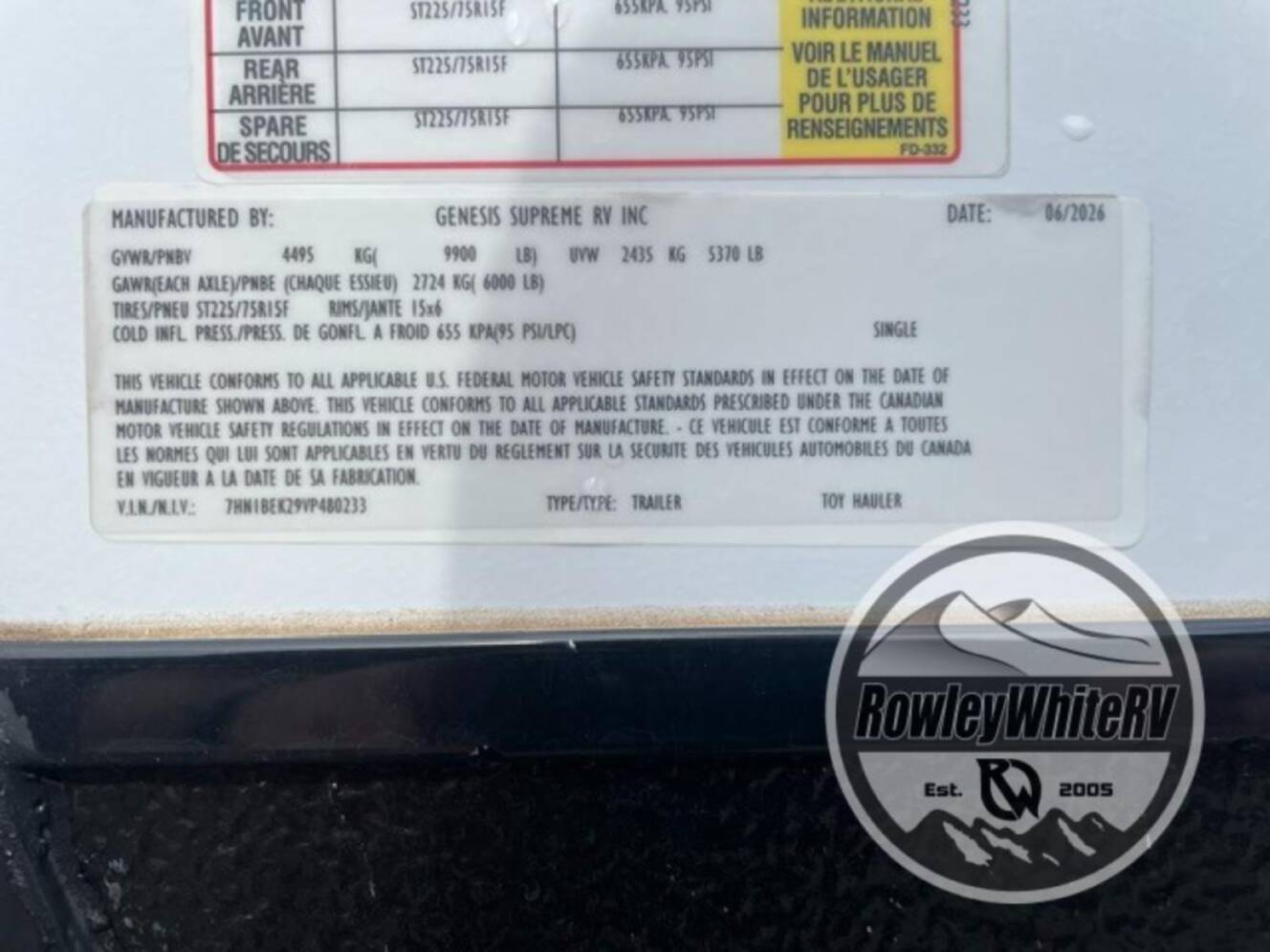 A photo of this 2027 Genesis Supreme Overnighter G12-14.6FK