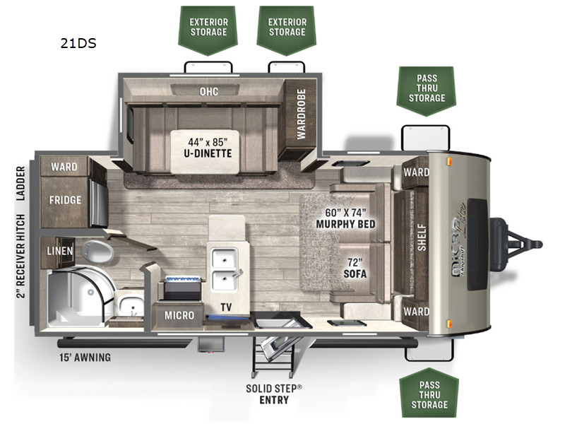 A photo of this 2022 Forest River Rv Flagstaff Micro Lite 21DS