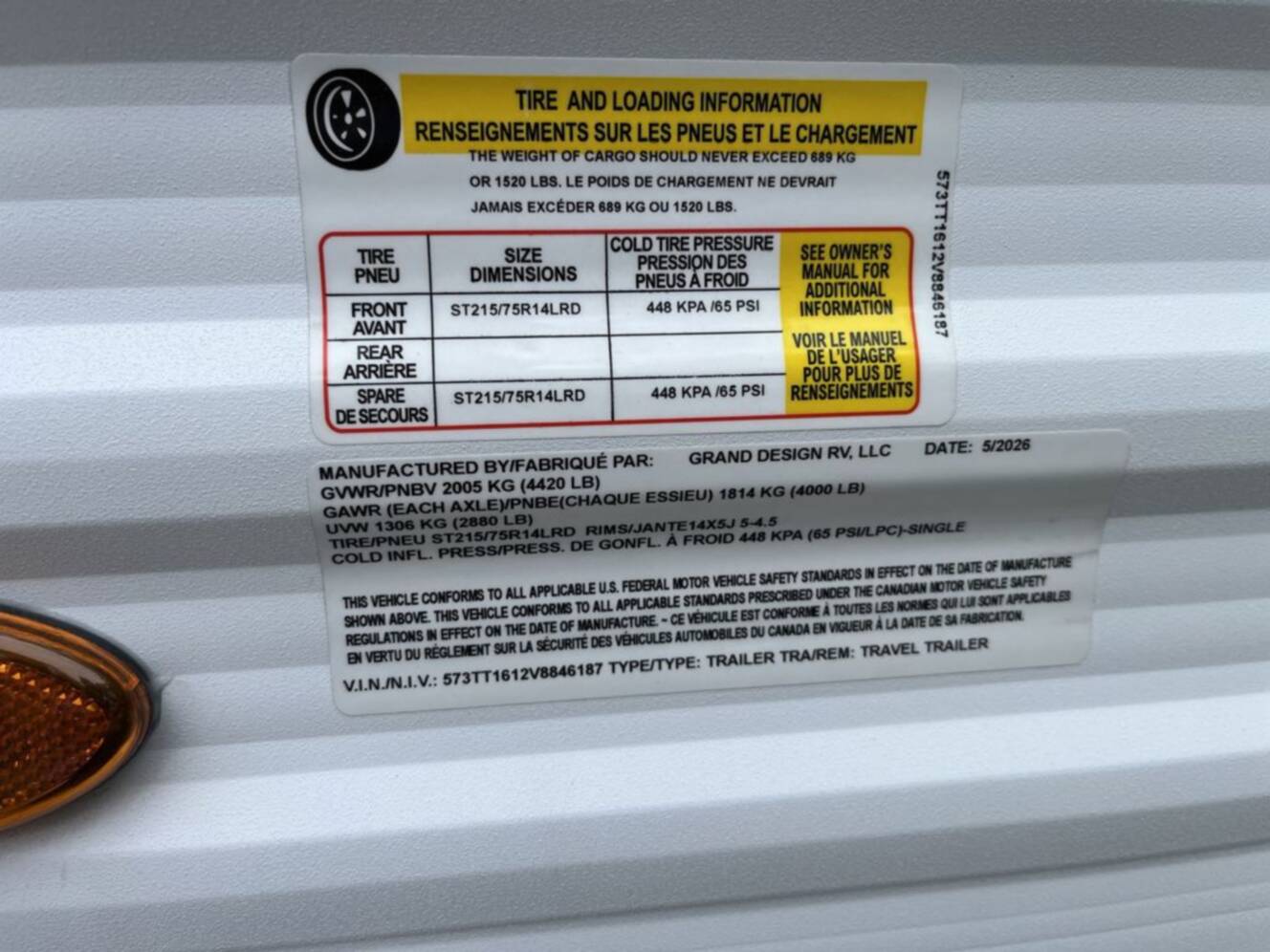 A photo of this 2027 Grand Design Transcend Lite 121RBL