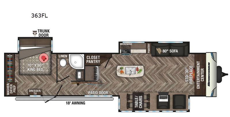 A photo of this 2021 Kz Sportsmen Destination 363FL