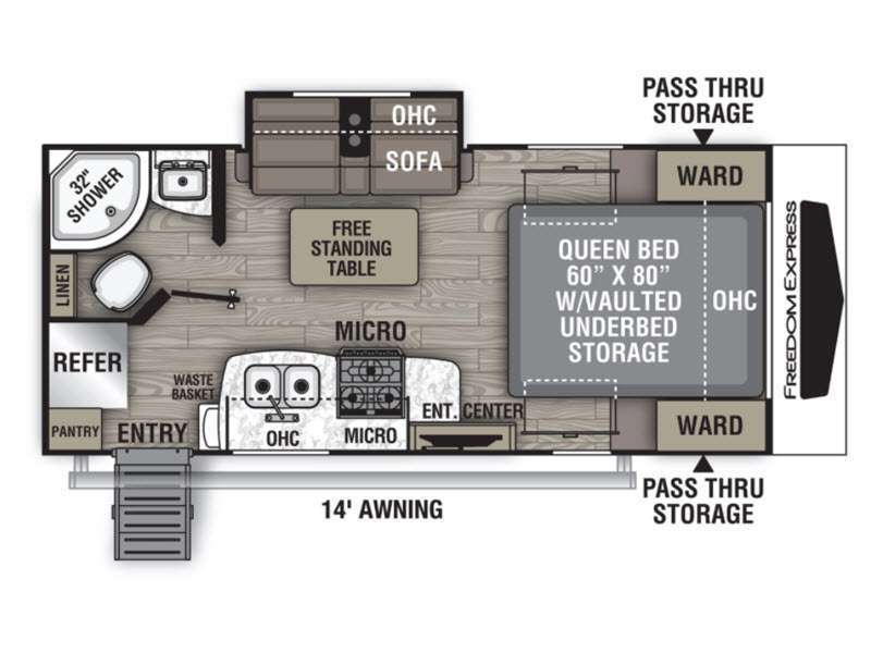 A photo of this 2021 Coachmen Rv Freedom Express Ultra Lite 192RBS