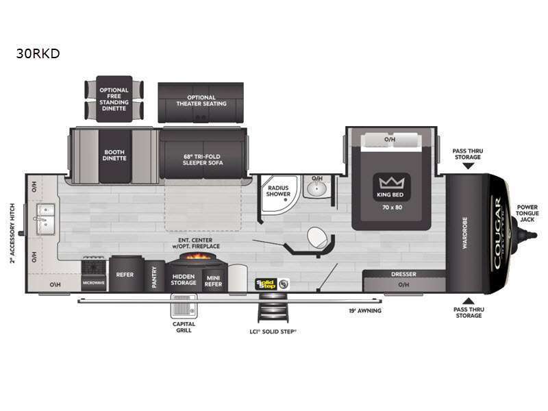 A photo of this 2023 Keystone Rv Cougar Half-Ton 30RKD