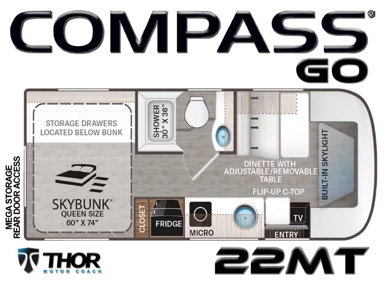 A photo of this 2026 Thor Motor Coach COMPASS GO 22MT