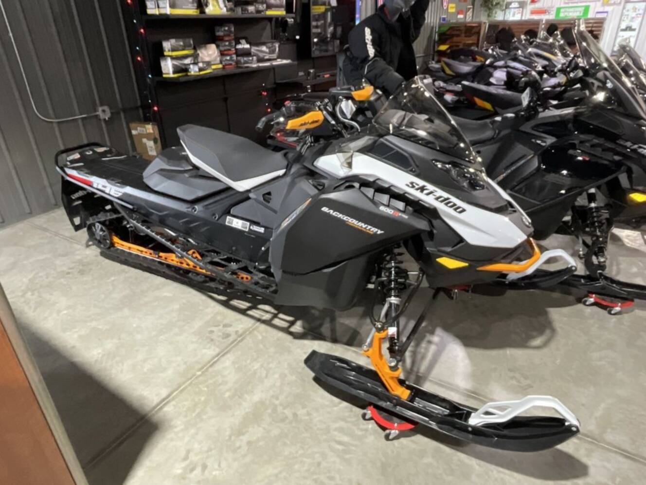 A photo of this 2026 Ski-Doo Backcountry Adrenaline® 600R E-TEC Storm 1.5_Grey