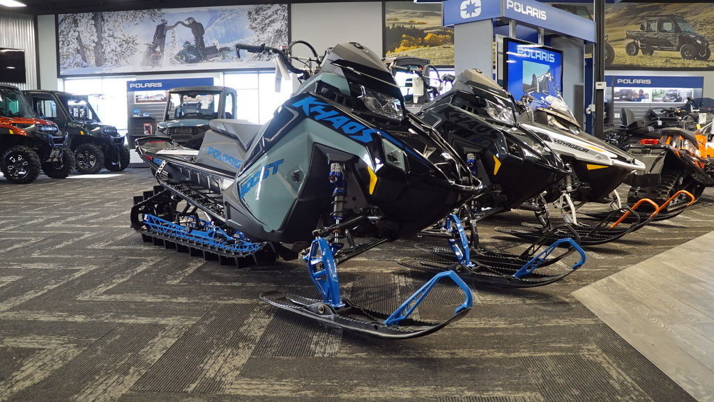 2026 Polaris® Patriot Boost RMK Khaos 155 Hemlock Blue / Black / Velo in watkins MN