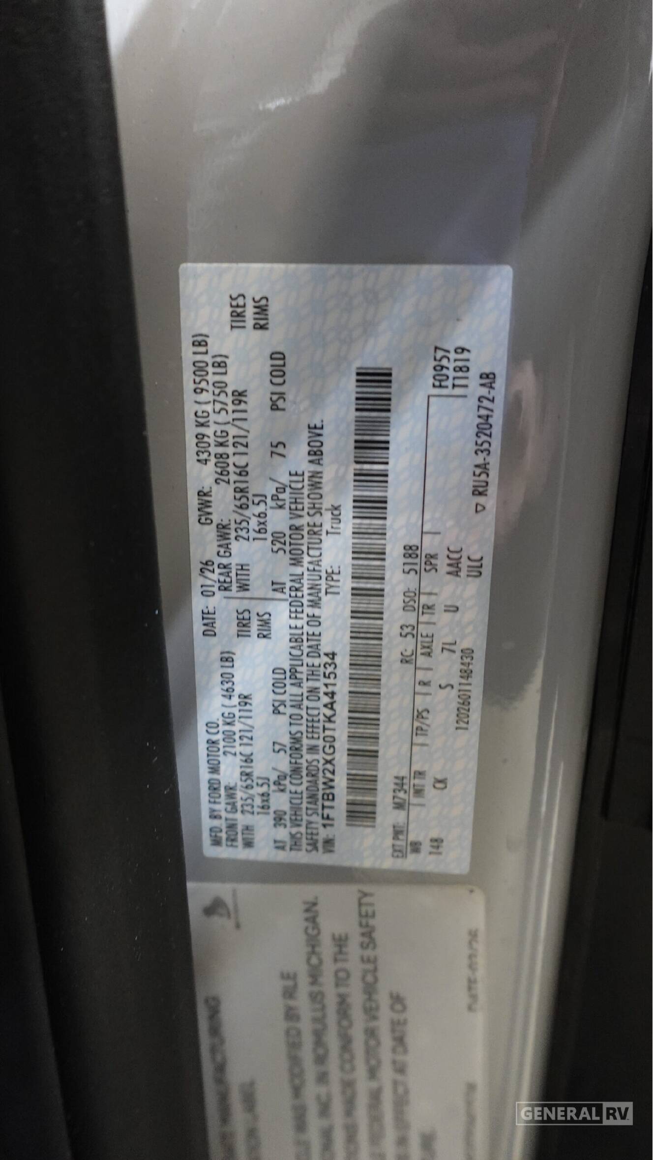 A photo of this 2026 Thor Motor Coach PALLADIUM 1920