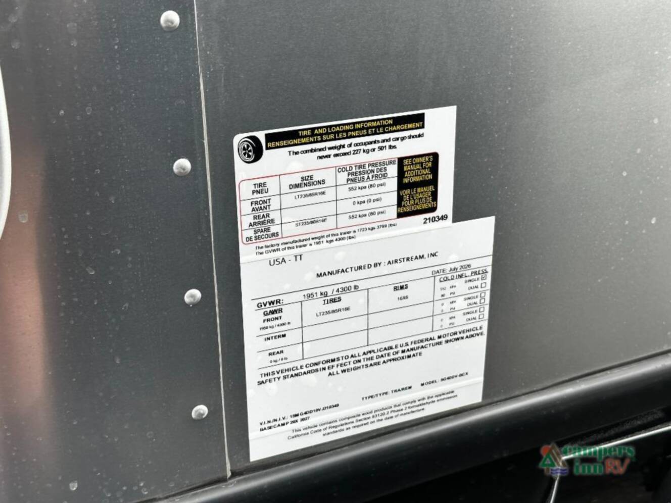 A photo of this 2027 Airstream Basecamp 20X