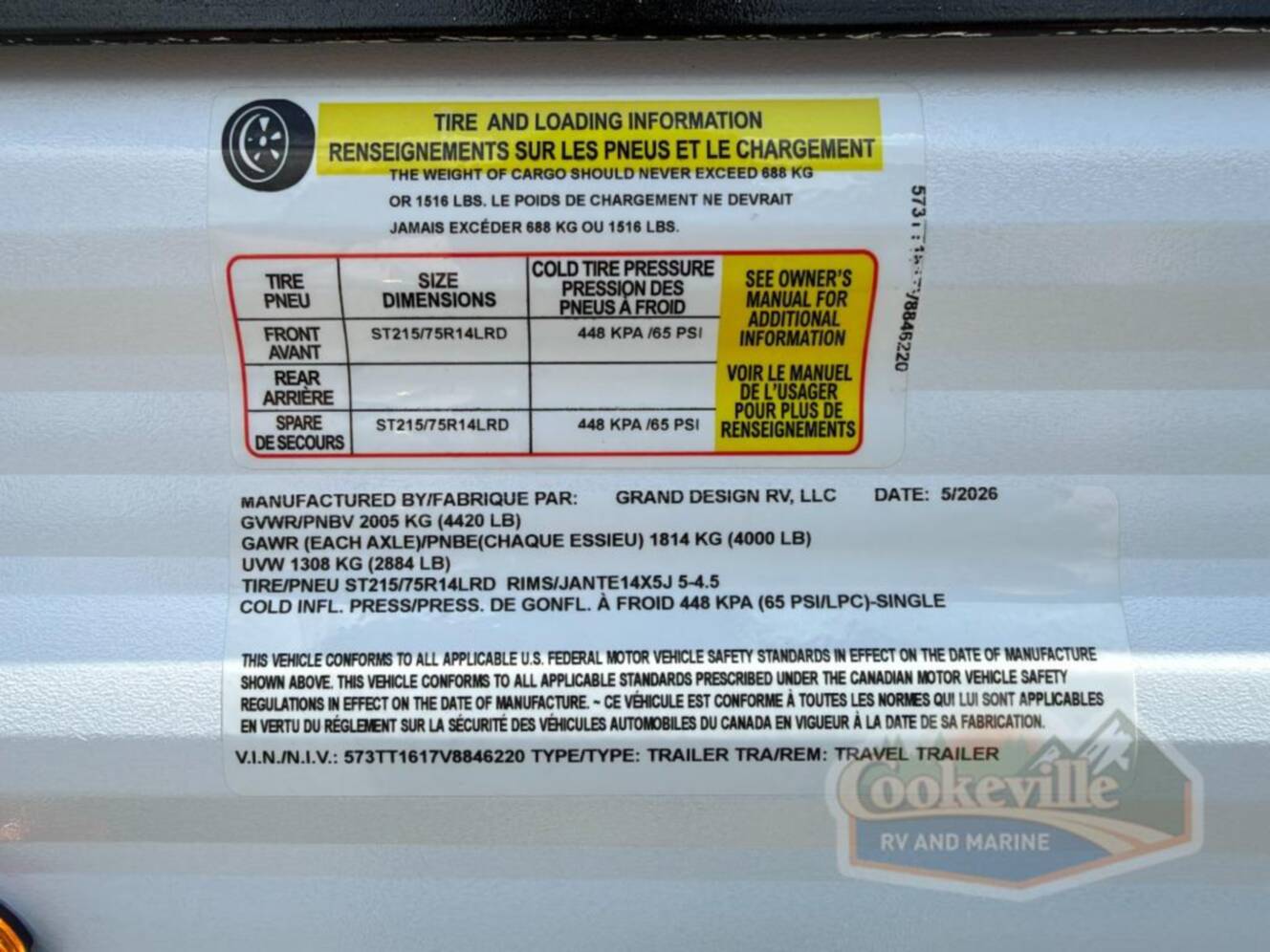 A photo of this 2027 Grand Design Transcend Lite 121RBL