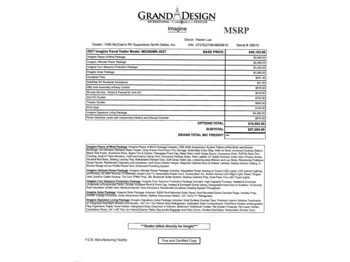 A photo of this 2027 Grand Design Imagine 2300MK