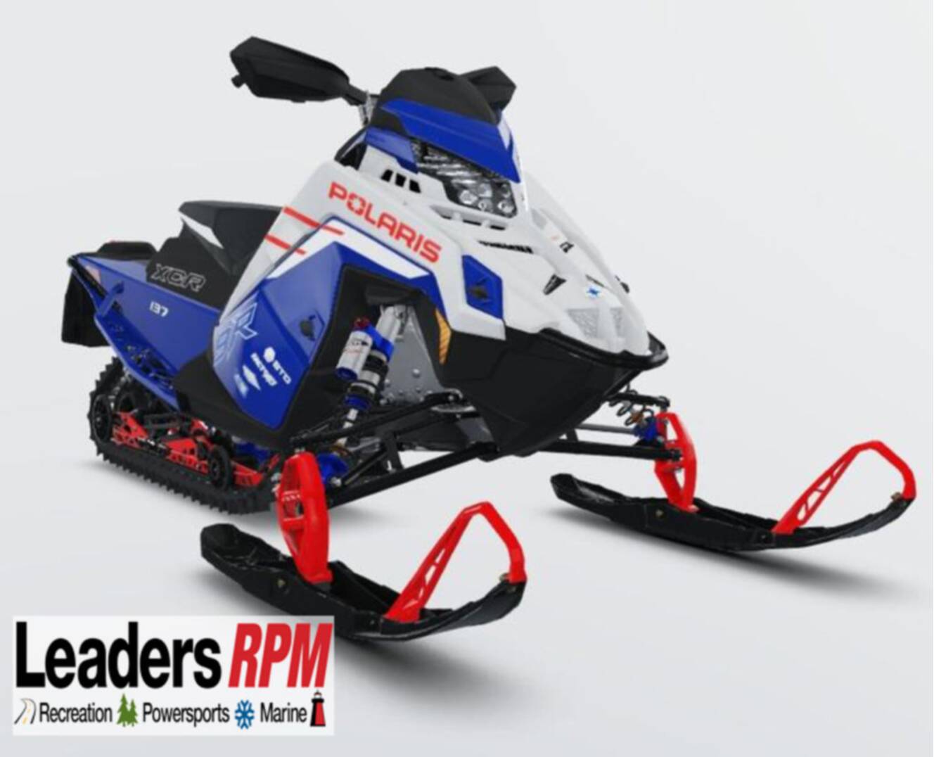 A photo of this 2027 Polaris® Patriot 9R INDY XCR 137 Polaris Blue Metallic / White L