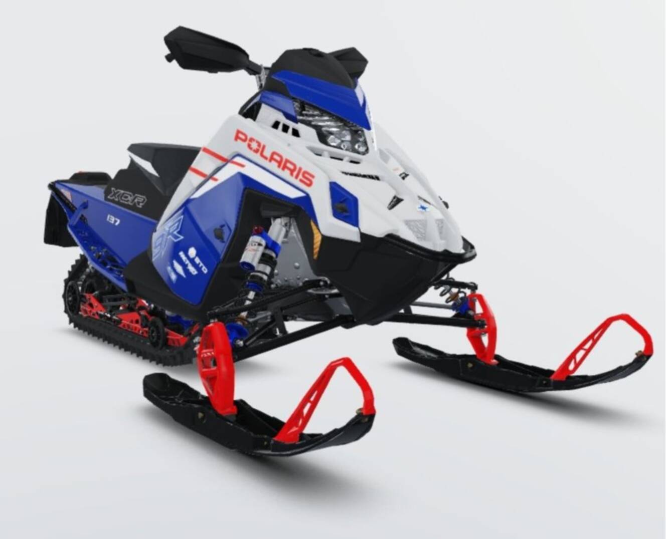 A photo of this 2027 Polaris® Patriot 9R INDY XCR 137 Polaris Blue Metallic / White L
