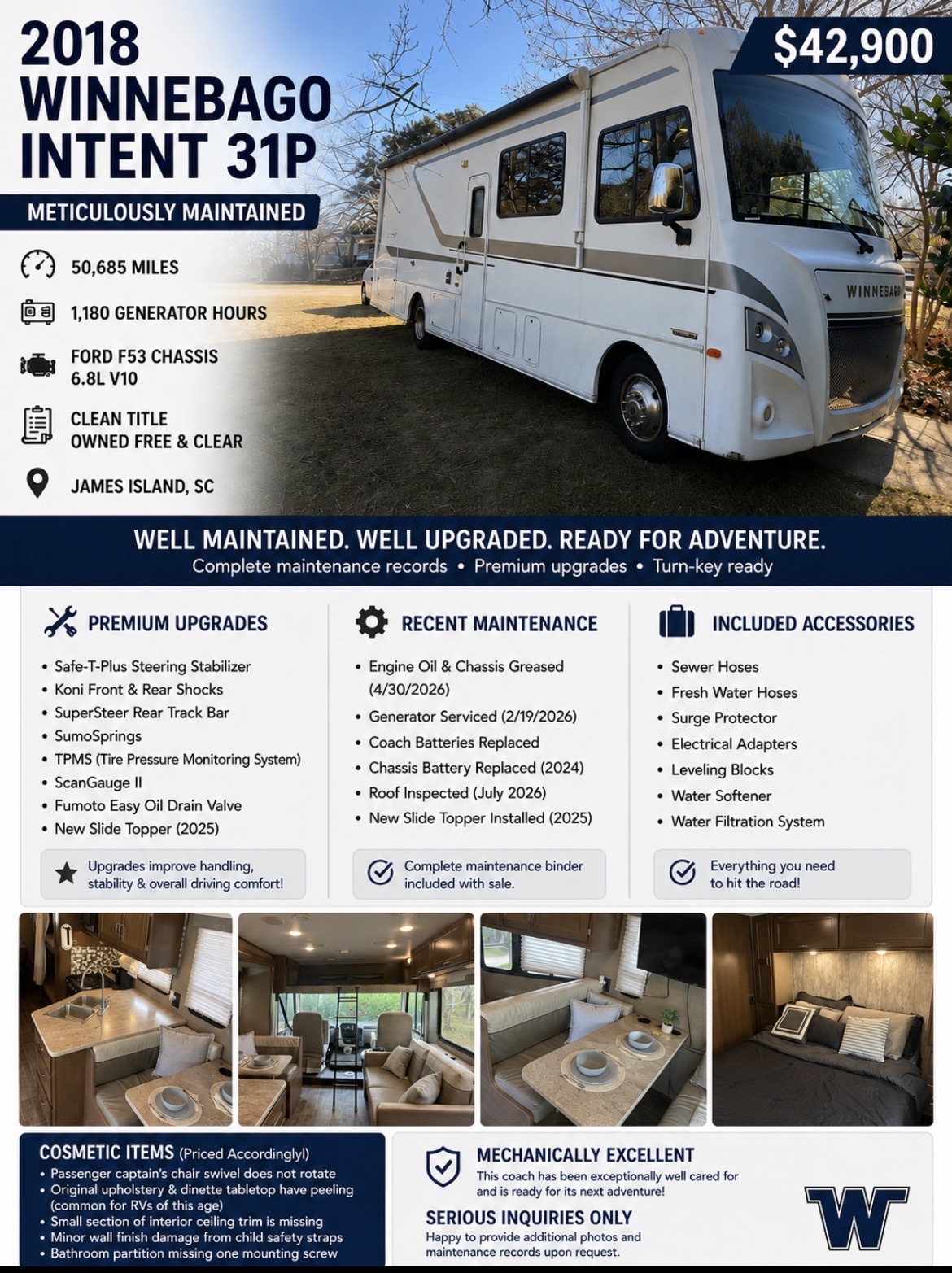2018 Winnebago INTENT 31P RV