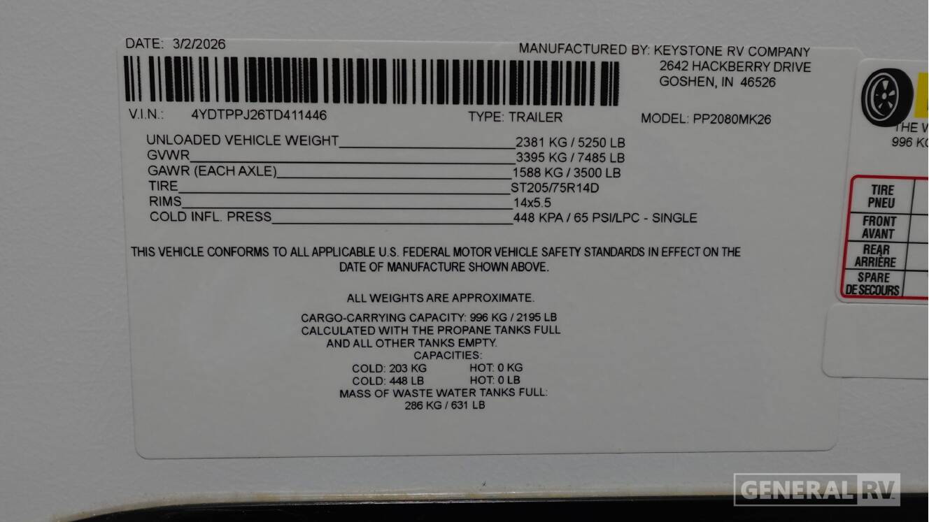 A photo of this 2026 Keystone Passport Super Lite 2080MK