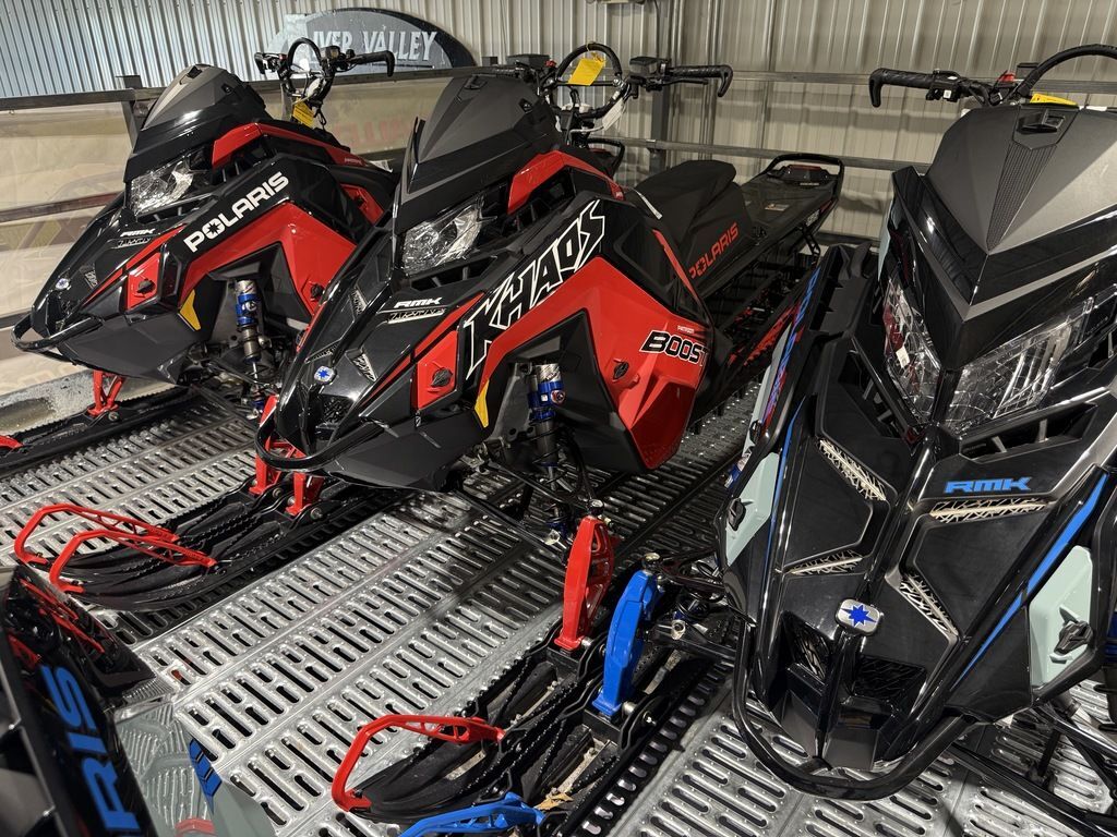2026 Polaris® Patriot Boost RMK Khaos 155 Gloss Black / Blue Dusk in rochester MN
