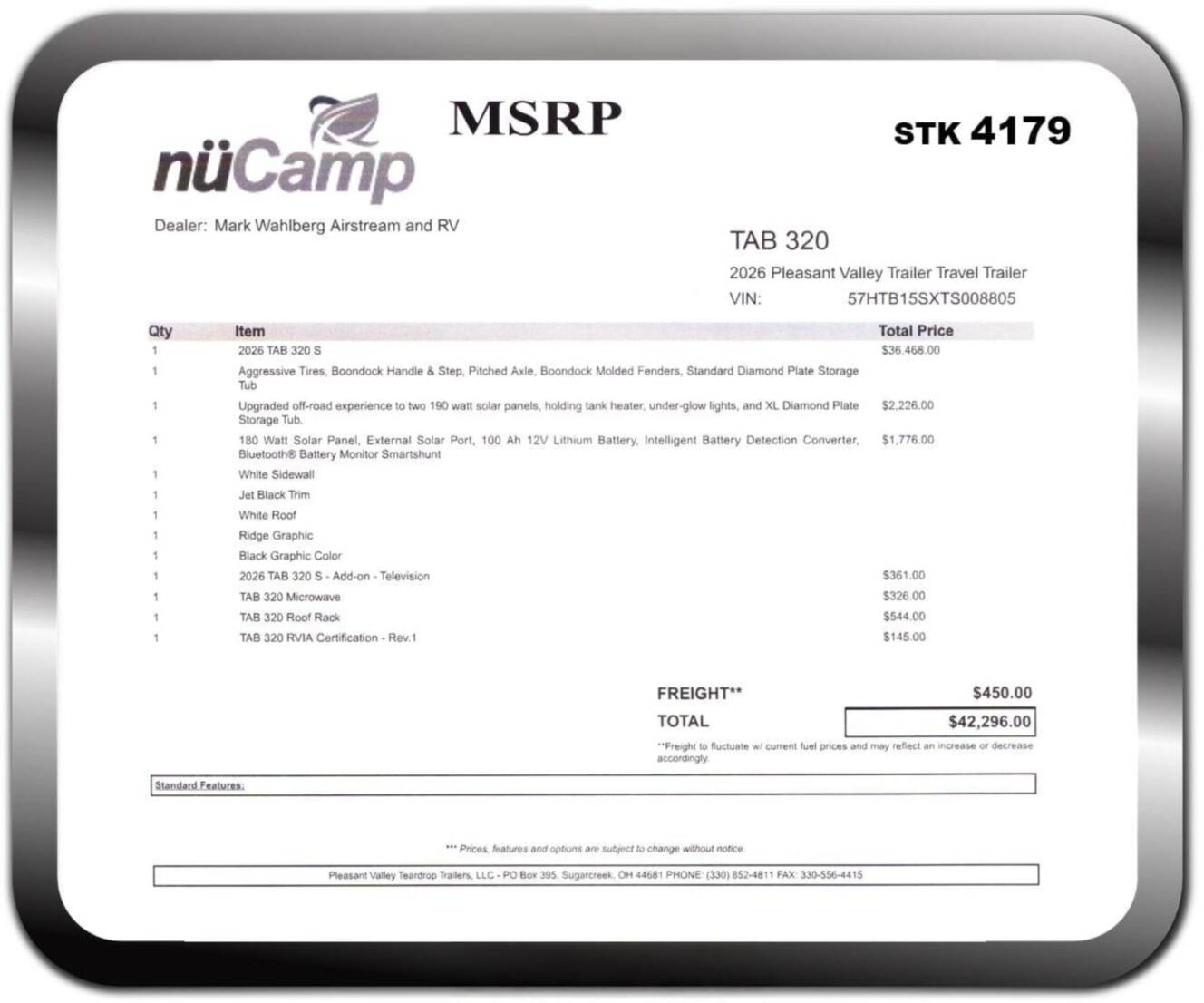 A photo of this 2026 Nucamp TAB 320 S Boondock