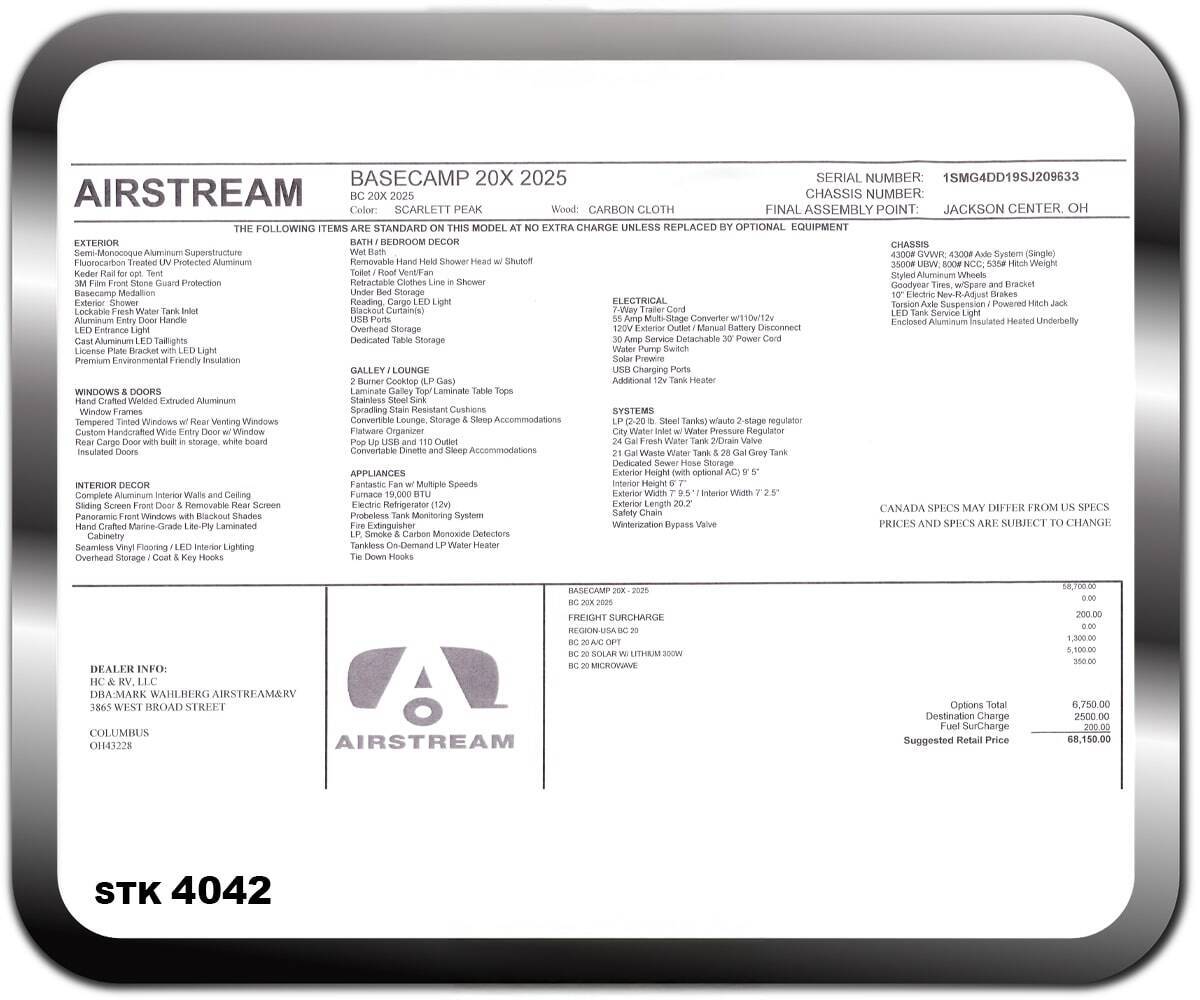 2025 Airstream Basecamp 20X in columbus OH