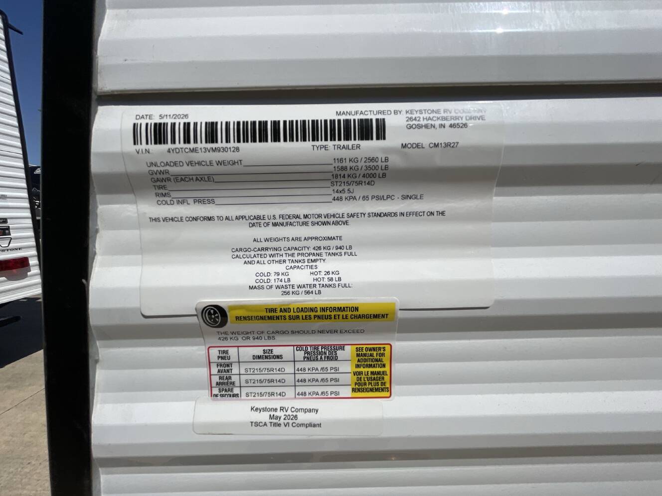 A photo of this 2027 Keystone COLEMAN 13R