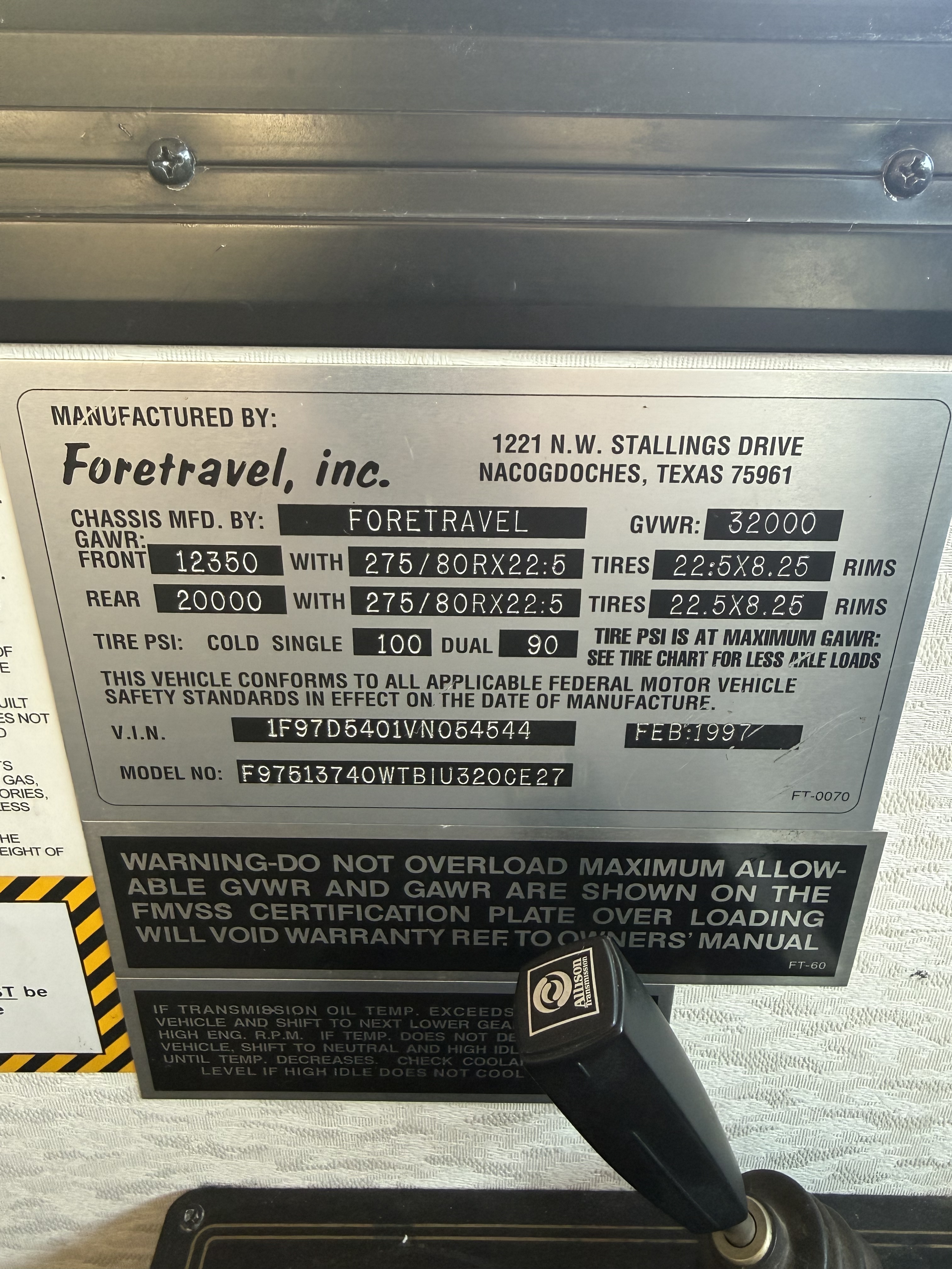 1997 Foretravel UNICOACH 4000 U320 in lavaca AR