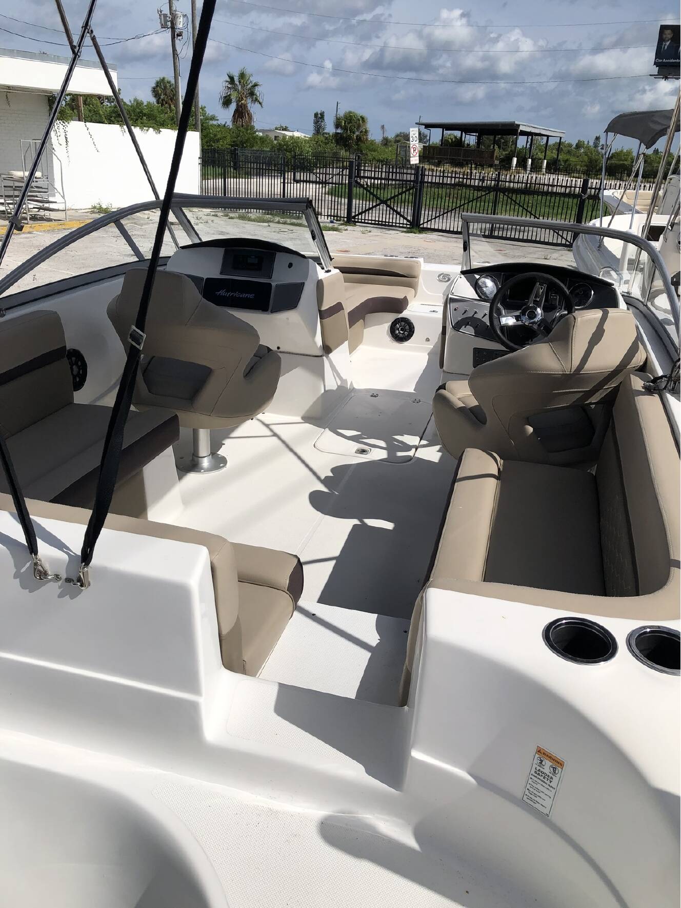 A photo of this 2023 Hurricane Deck Boats USED SD217 -WHITE HULL