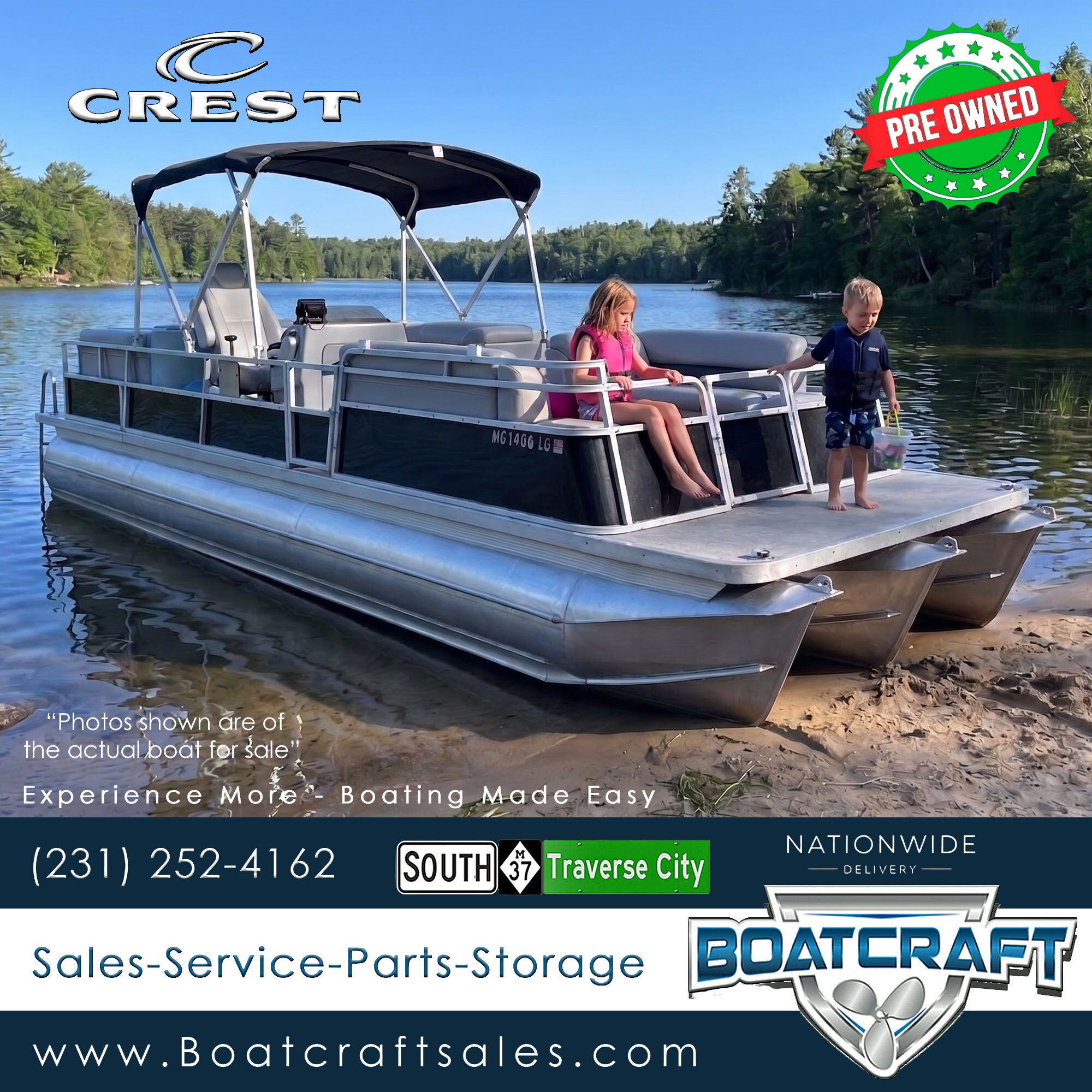 1990 Crest Pontoons 28' TRITOON in traverse city MI