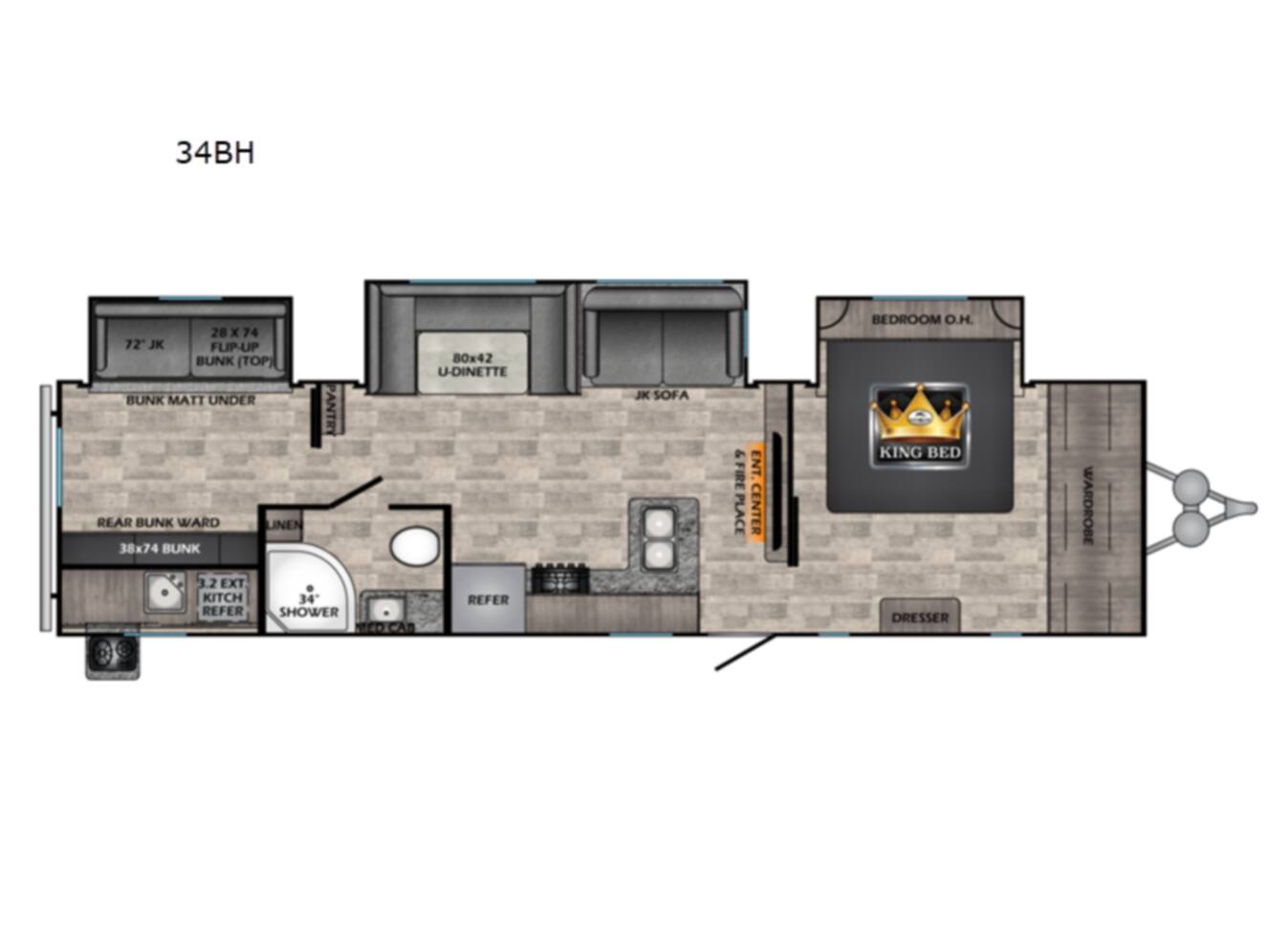 A photo of this 2022 Crossroads Rv Volante 34BH