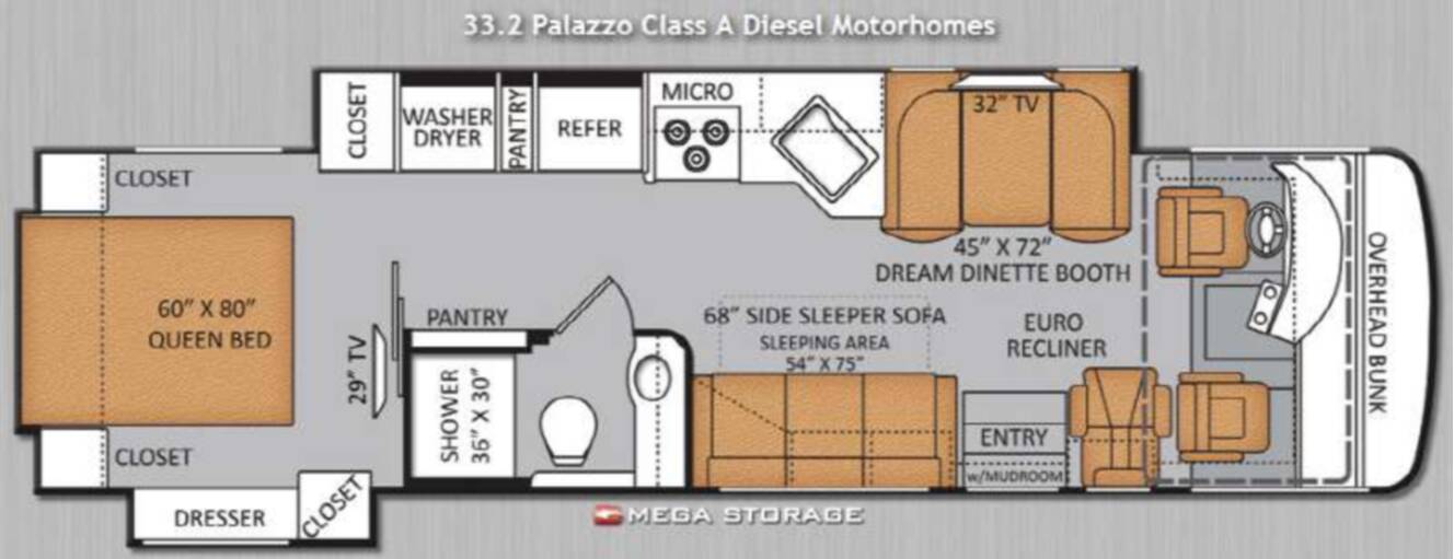A photo of this 2014 Thor Motor Coach Palazzo 33 2