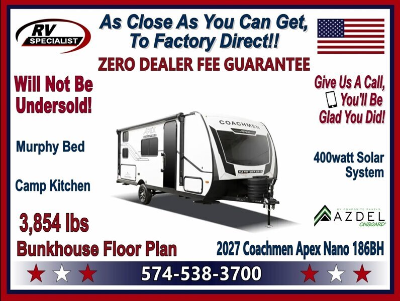 2027 Coachmen Apex Nano 186BH in goshen IN